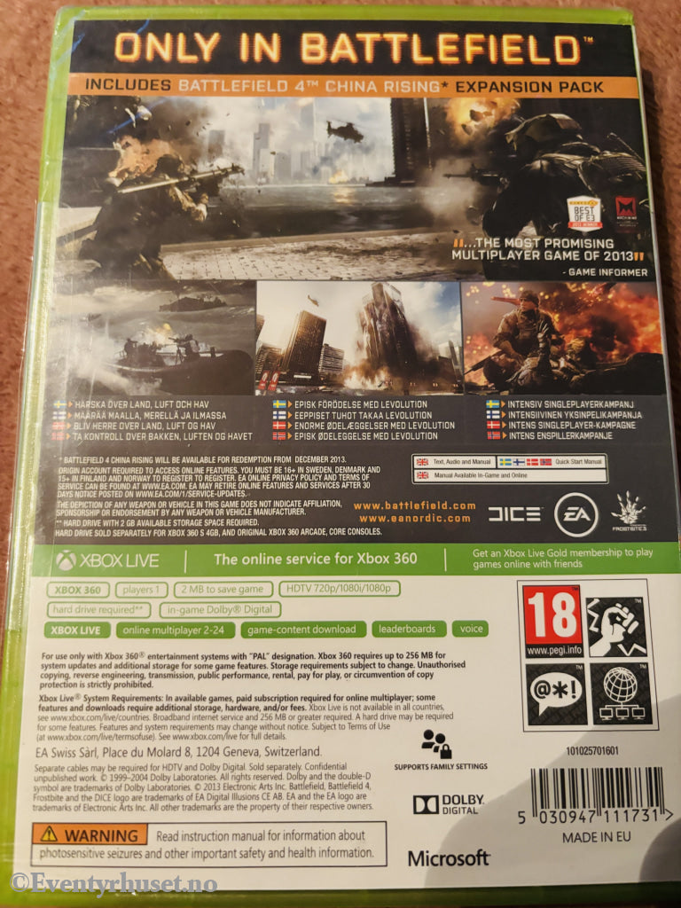 Battlefield 4. Xbox 360. Ny i plast!