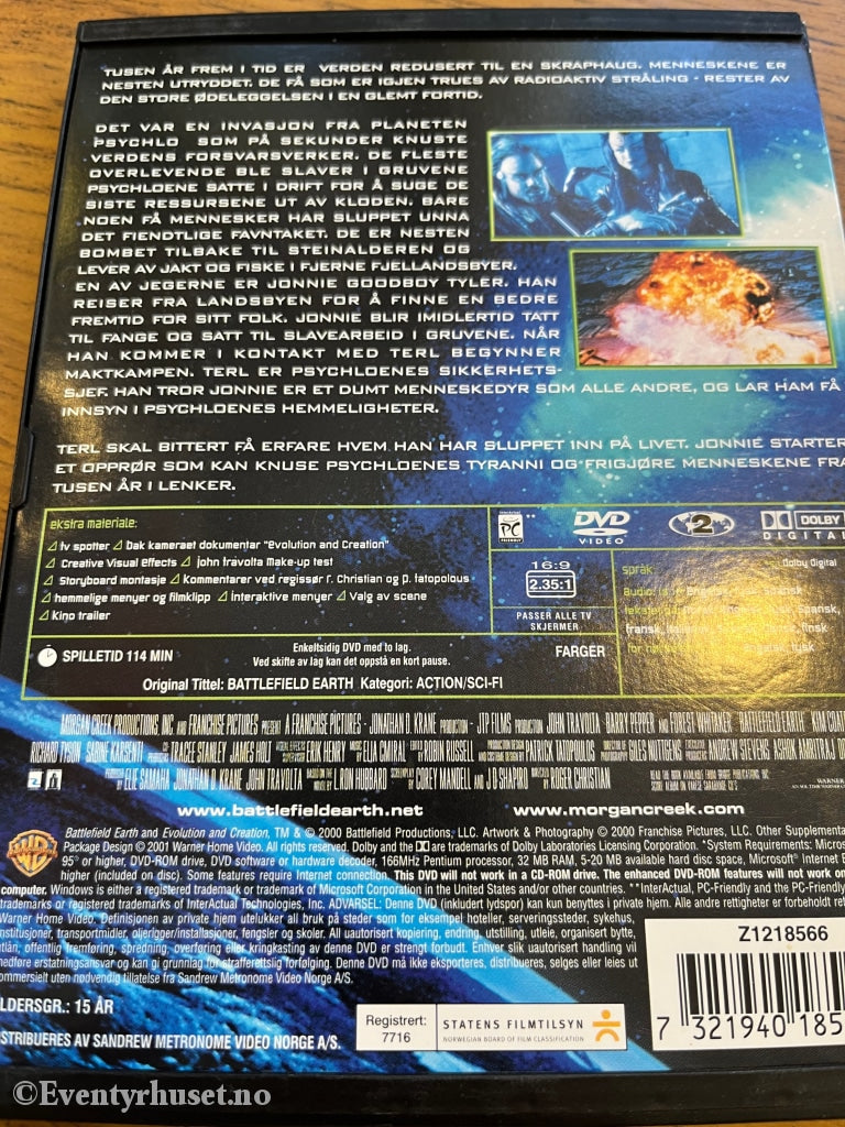 Battlefield Earth. 2001. Dvd Snapcase.