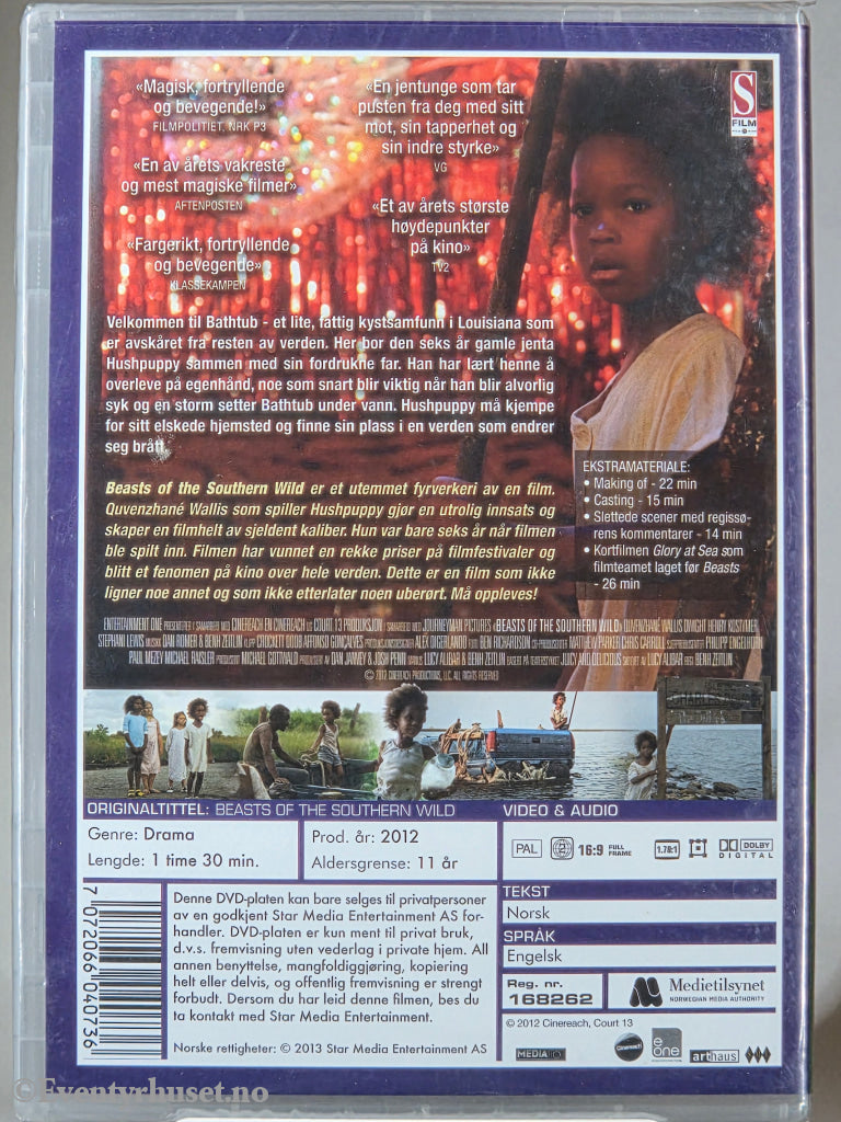 Beasts of the Southern Wild (2012). DVD. Ny i plast!