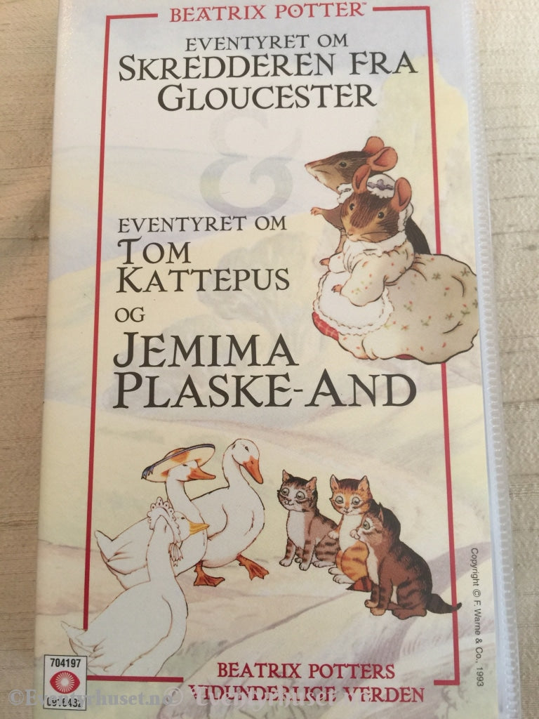 Beatrix Potter. 1993. Eventyret Om Skredderen Fra Gloucester. / Tom Kattepus Og Jemma Plaske-And.