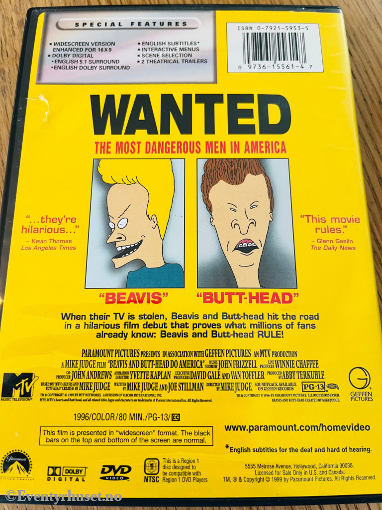 Beavis and Butt-Head do America. 1996. DVD. – Eventyrhuset