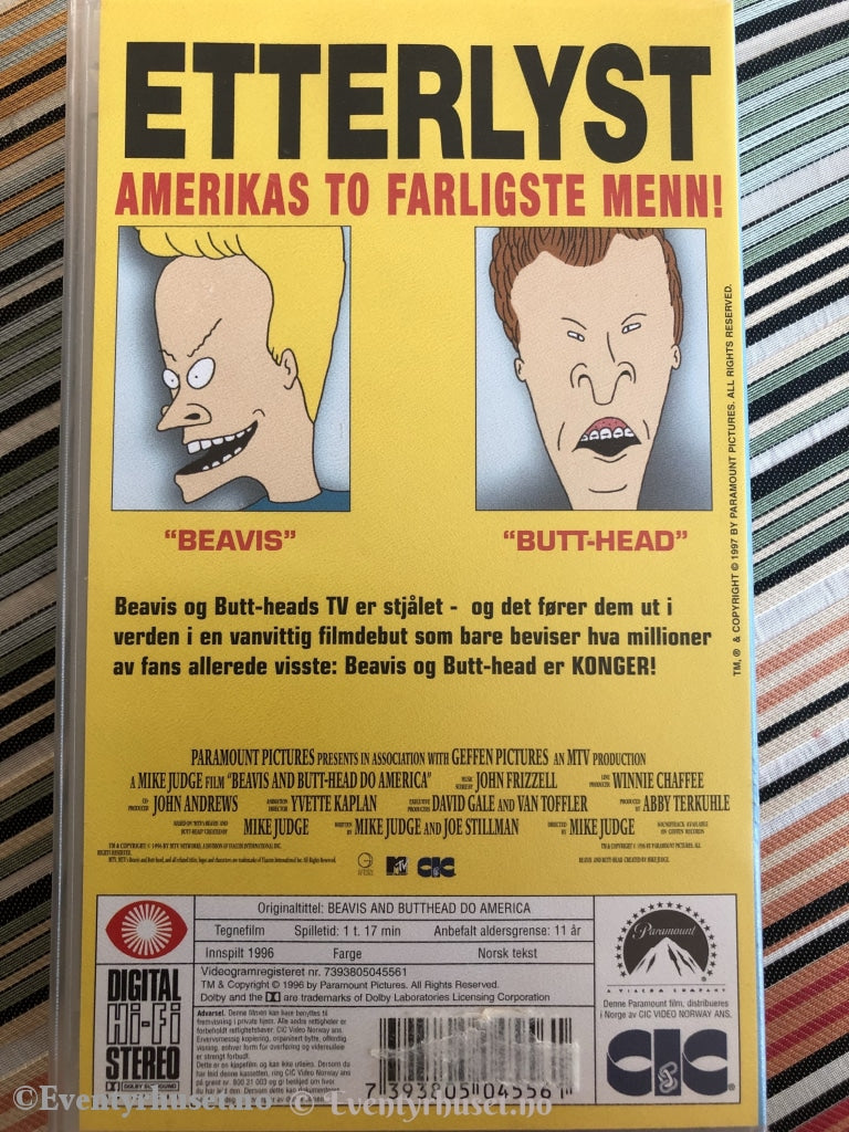 Beavis And Butt-Head Do America. 1996. Vhs. Vhs