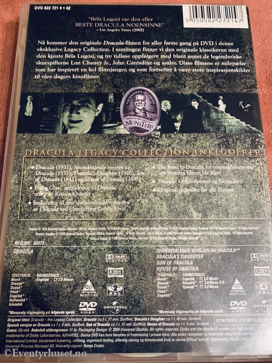 Béla Lugosi. Dracula (1931). DVD samleboks.
