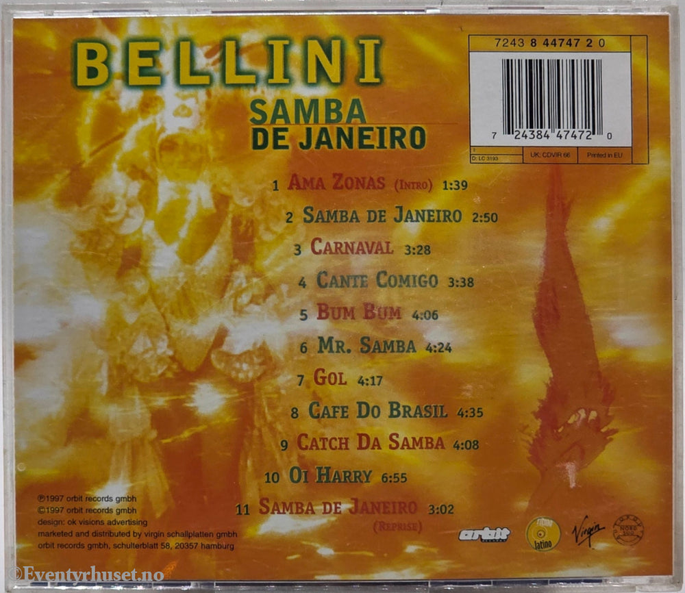 Bellini, 1997, Samba De Janeiro. Musikk-CD.