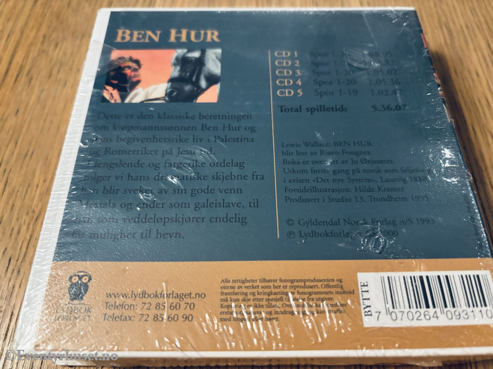 Ben Hur. 2001. Lydbok på CD. Ny i plast!