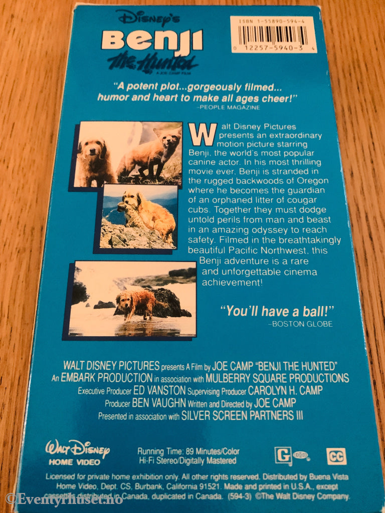 Benji the Hunted (1987) VHS.