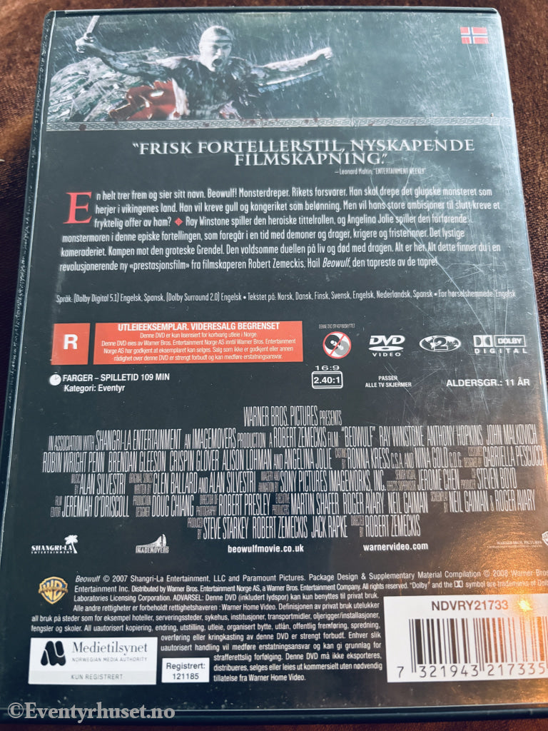 Beowulf (2007). DVD leiefilm.