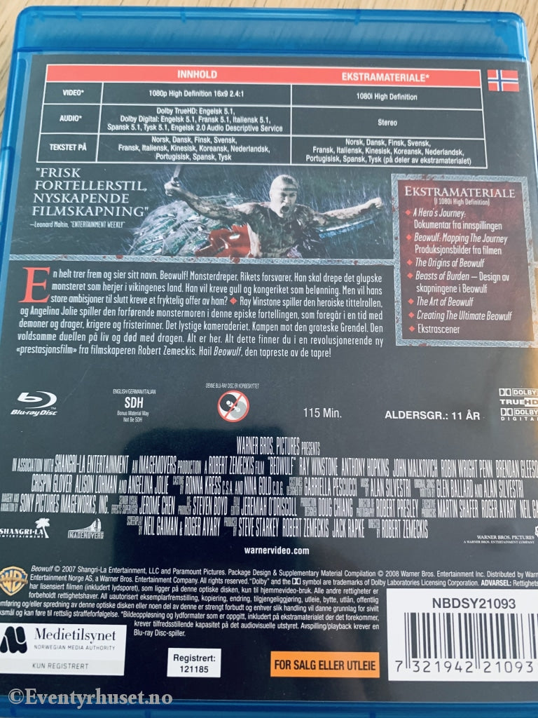 Beowulf. Blu-Ray. Blu-Ray Disc