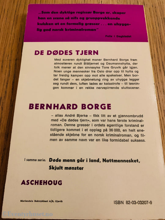 Bernhard Borge (André Bjerke). 1942. De dødes tjern. Bok.