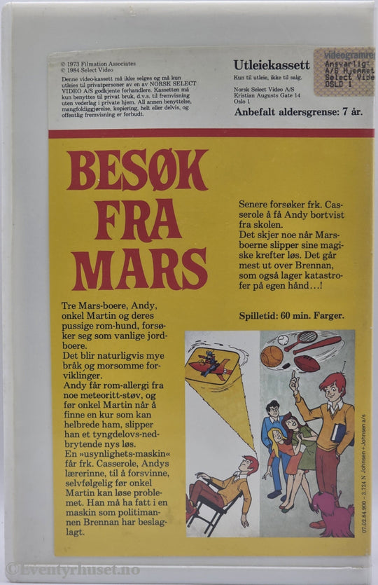 Besøk fra Mars – 1970-tallet . VHS.