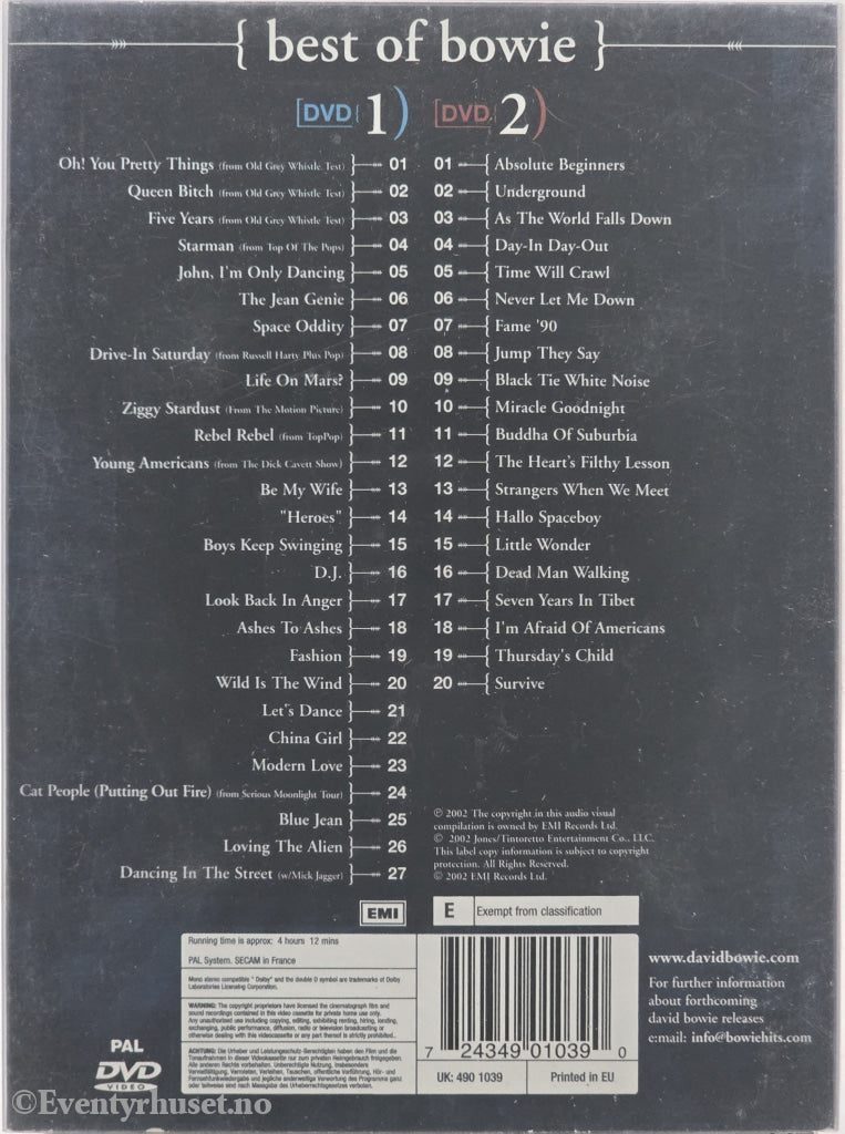 Best of Bowie. 2002. DVD.