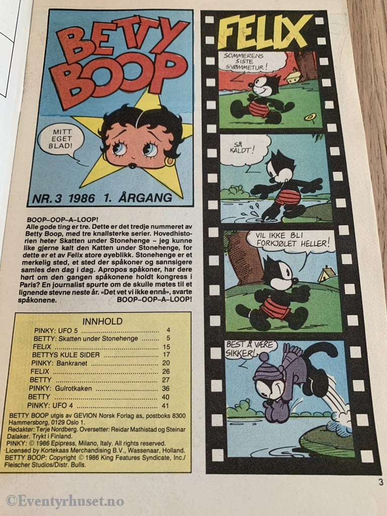 Betty Boop. 03/1986. Tegneserieblad