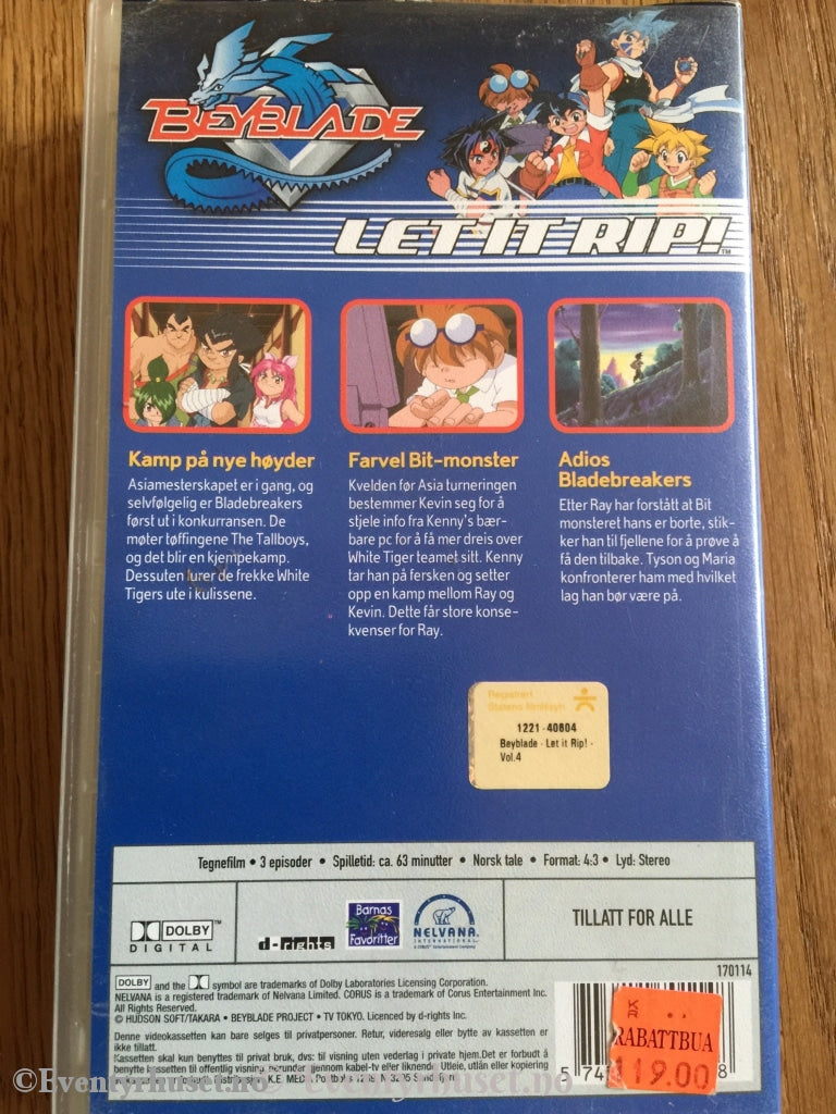 Beyblade 4. Let It Rip. Vhs. Vhs