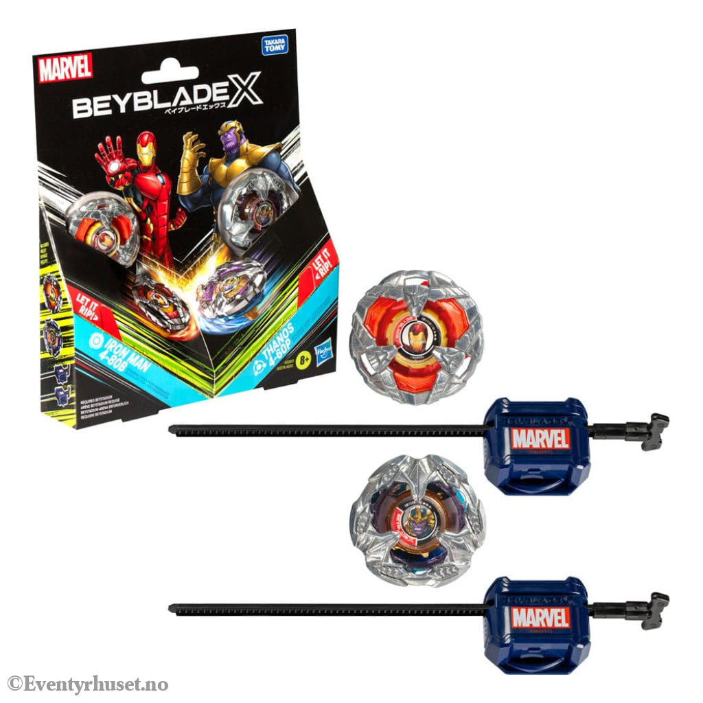 Beyblade X Marvel Collab Iron Man 4-80B vs. Thanos 4-60P Toys
