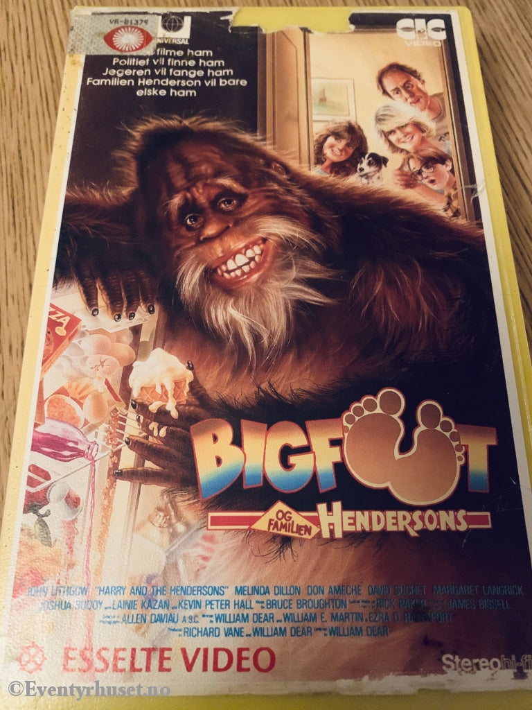Bigfoot Og Familien Hendersons. 1987. Vhs Big Box.