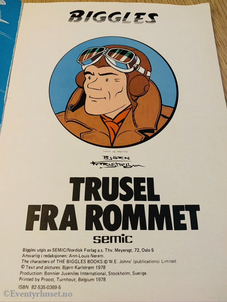 Biggles. 1978/04. Trussel Fra Rommet. Tegneseriealbum