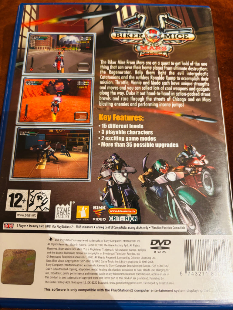 Biker Mice from Mars. PS2.