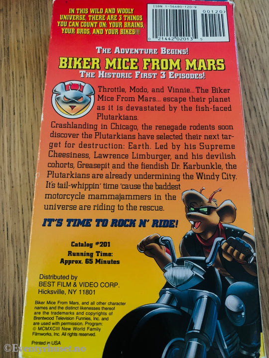 Biker Mice from Mars: The Adventure Begins (1993). VHS slipcase.