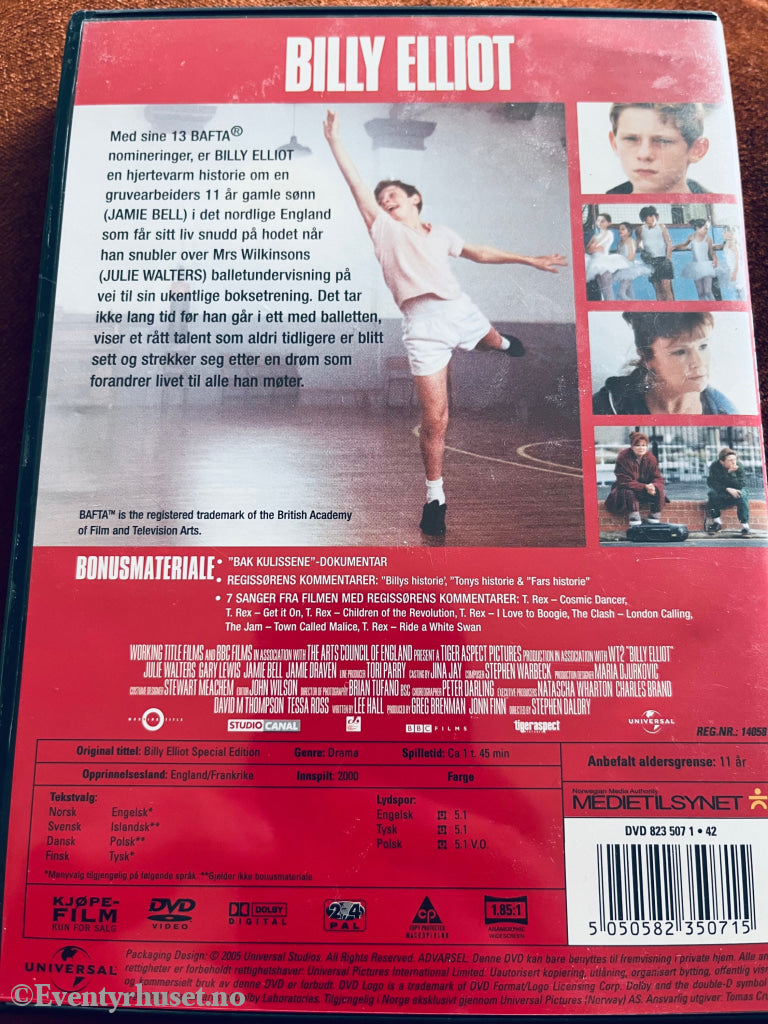 Billy Elliot. 2000. Dvd. Special Edition. Dvd