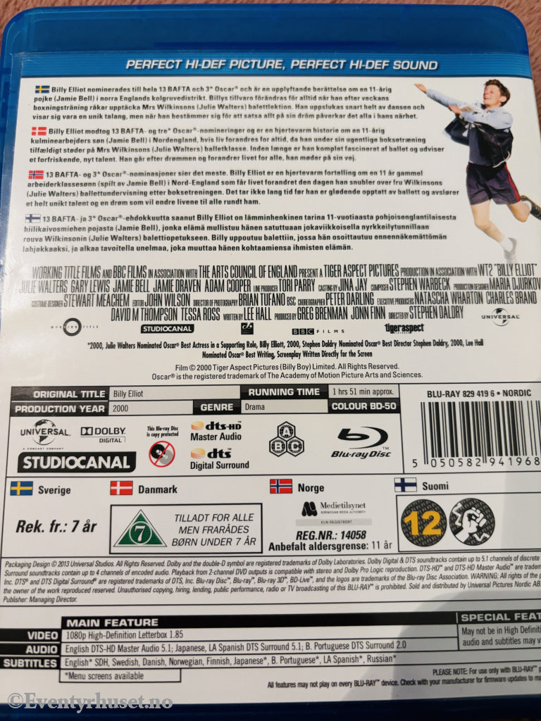 Billy Elliot. Blu-ray.