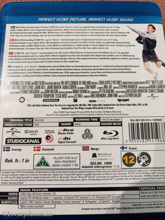 Billy Elliot. Blu-ray.