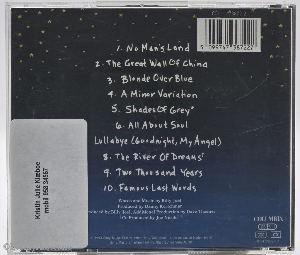 Billy Joel. 1993. River of Dreams. CD.