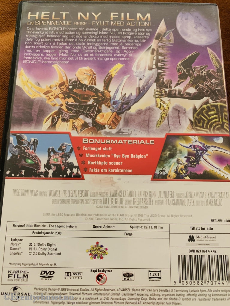 Bionicle - Legenden Gjenoppstår. Dvd. Dvd