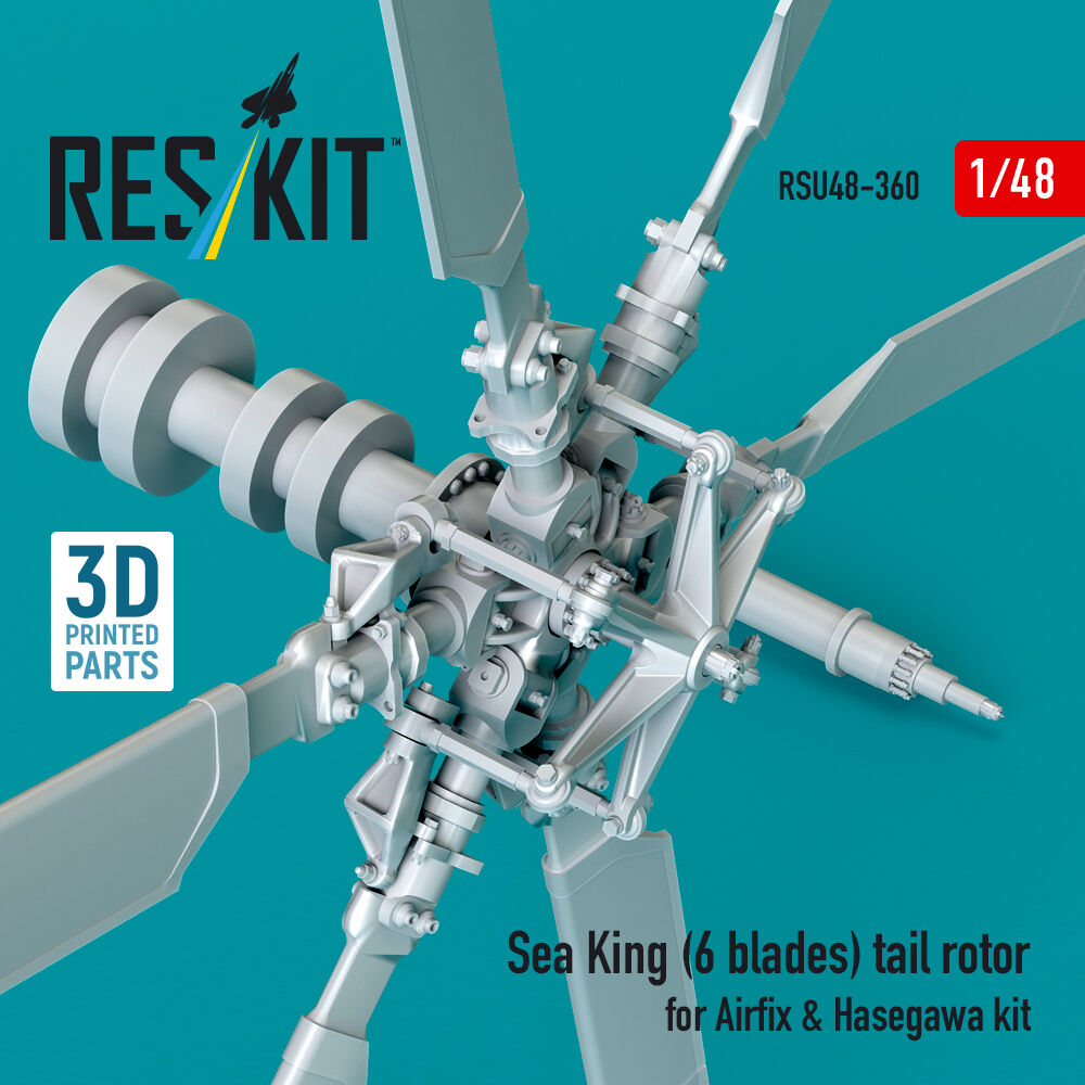 Sea King (6 blades) tail rotor for Airfix & Hasegawa kit (3D printed)