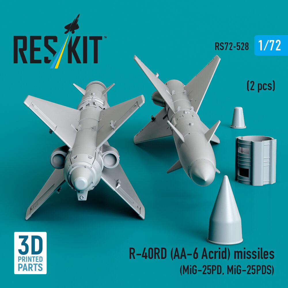 R-40RD (AA-6 Acrid) missiles (2 pcs) (MiG-25PD, MiG-25PDS) (3D Printed)