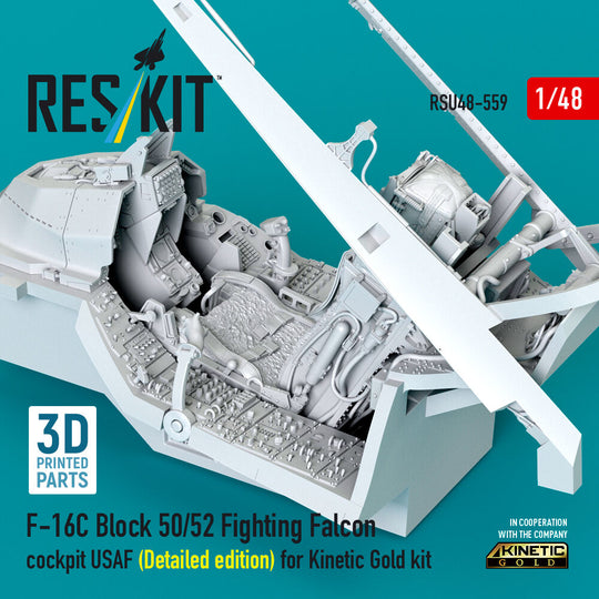 F-16C Block 50/52 Fighting Falcon cockpit USAF (Detailed edition) (3D Printed) for Kinetic
