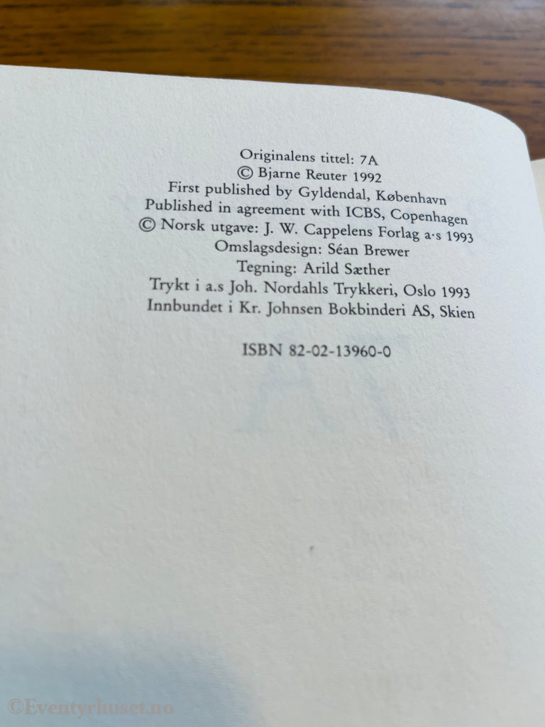Bjarne Reuter. 1982. 7A. Bok.