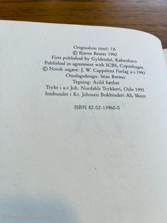 Bjarne Reuter. 1982. 7A. Bok.