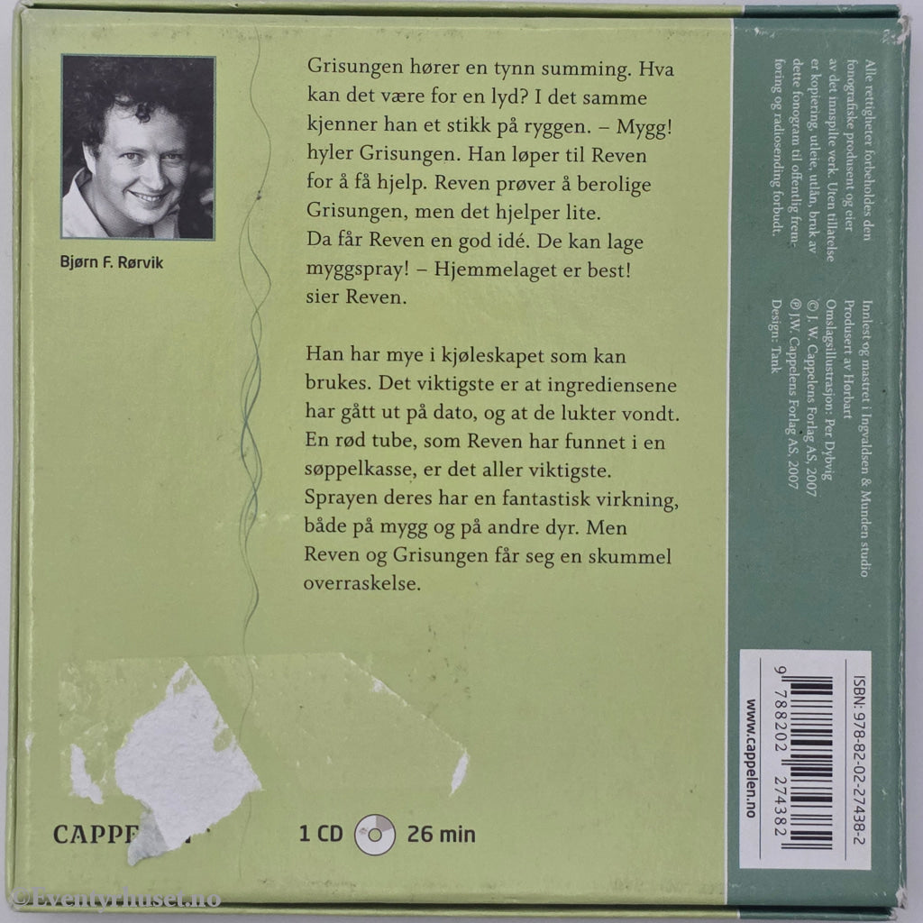 Bjørn F. Rørvik / Per Dybvig. Myggsprayen. Lydbok på CD.