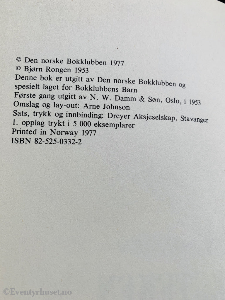 Bjørn Rongen. 1953/77. Bergteken I Risehola. Fortelling