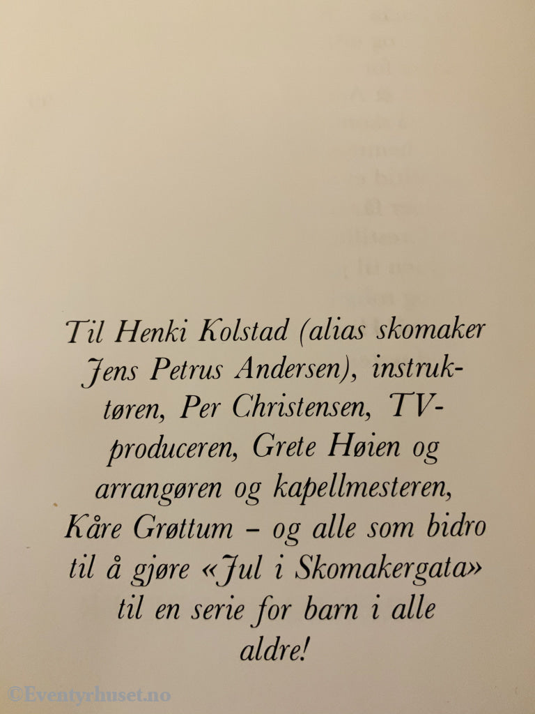 Bjørn Rønningen. 1980/93. Jul I Skomakergata (Nrk). Fortelling
