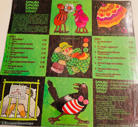 Bjørn Rønningen og Erling Bonde m.fl. 1979. Smule Smale Smile-viser. LP.