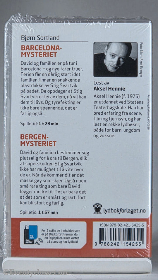 Bjørn Sortland (2009). Barcelonamysteriet / Bergenmysteriet. Lydbok på digikort. Ny i plast!