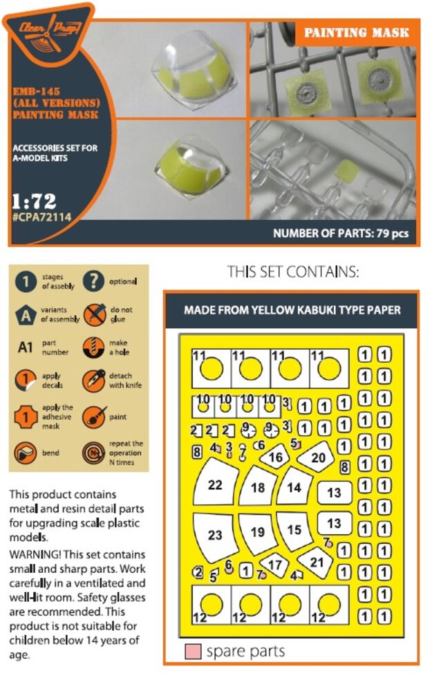 EMB-145 painting mask for A-model kits