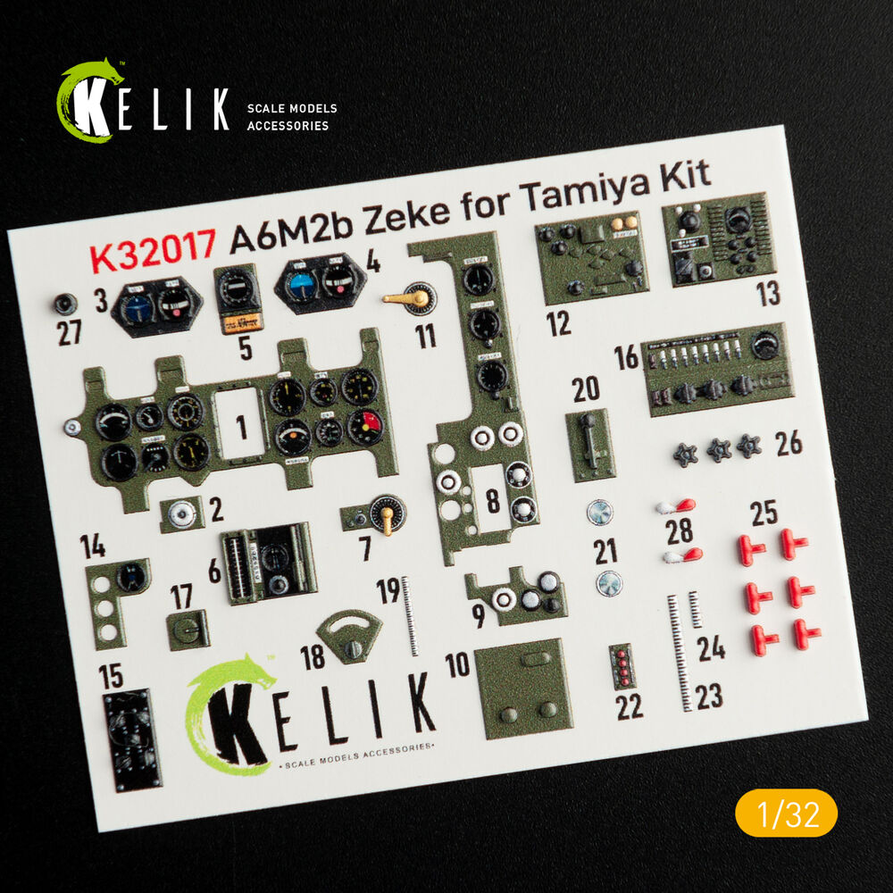 A6M2B Zeke - Interior 3D Decal for Tamiya kit