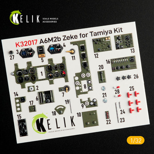 A6M2B Zeke - Interior 3D Decal for Tamiya kit