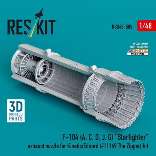 F-104 (A, C, D, J, G) Starfighter exhaust nozzle for Kinetic/Eduard (#11169 The Zipper) kit (3D Printed)