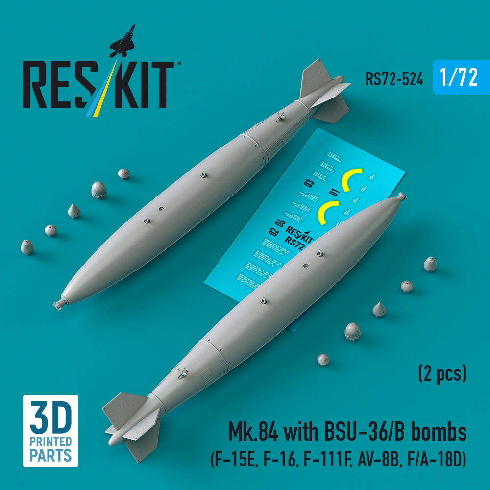 Mk.84 with BSU-36/B bombs (2 pcs) (F-15E, F-16, F-111F, AV-8B, F/A-18D) (3D Printed)