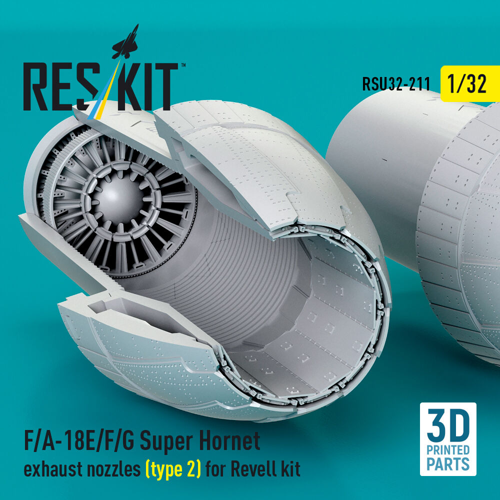 F/A-18E/F/G Super Hornet exhaust nozzles (type 2) for Revell kit (3D Printed)