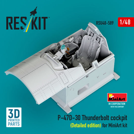 P-47D-30 Thunderbolt cockpit (Detailed edition) for MiniArt kit (3D Printed)