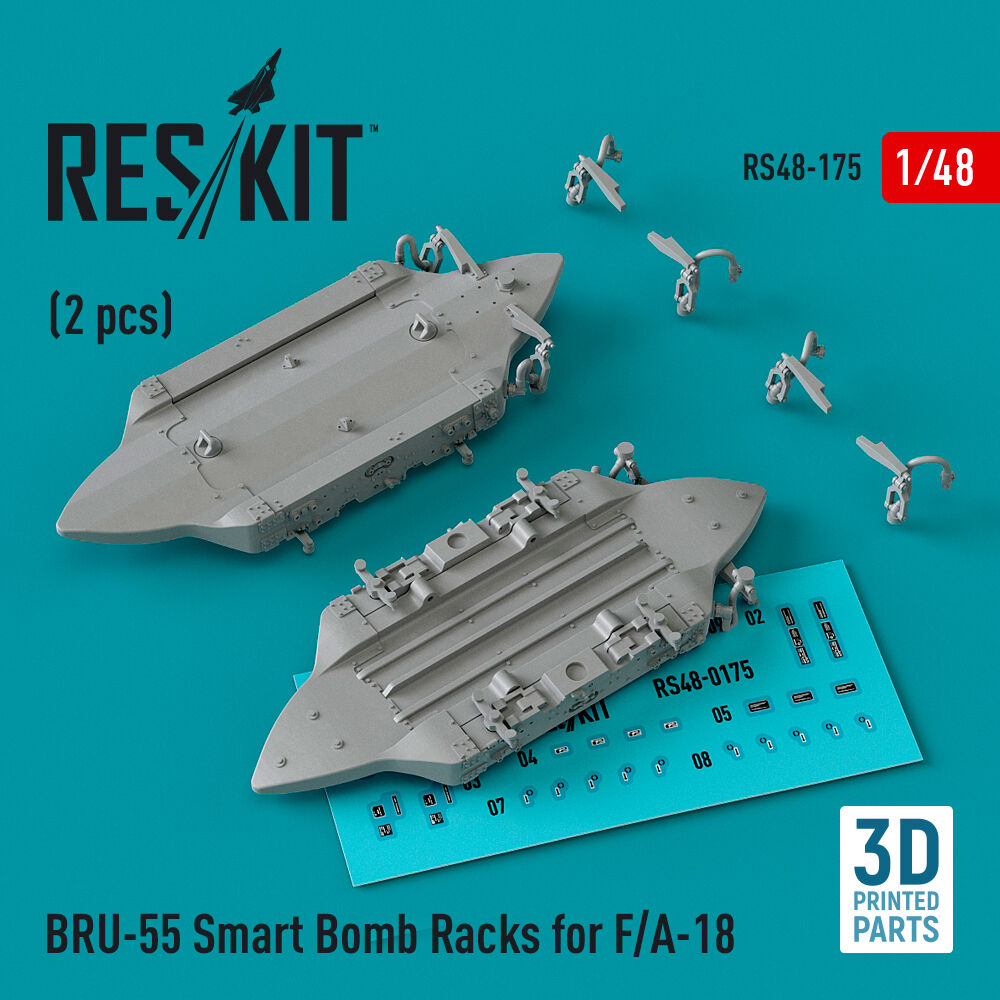 BRU-55 Smart Bomb Racks for F/A-18 (2 pcs) (3D Printed)