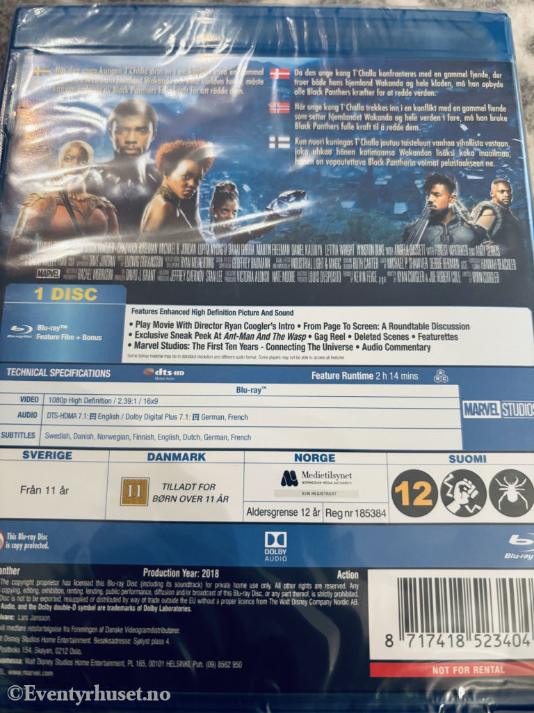 Black Panther. Blu-ray. Ny i plast!
