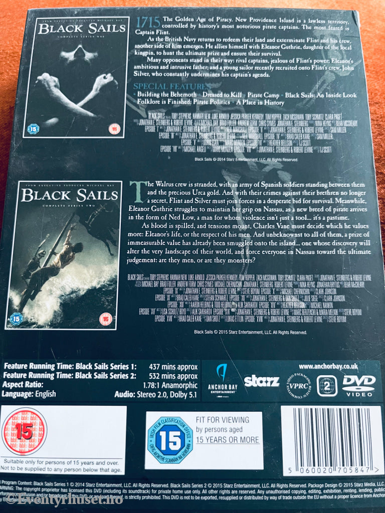 Black Sails. Sesong 1 & 2. Dvd Samleboks.