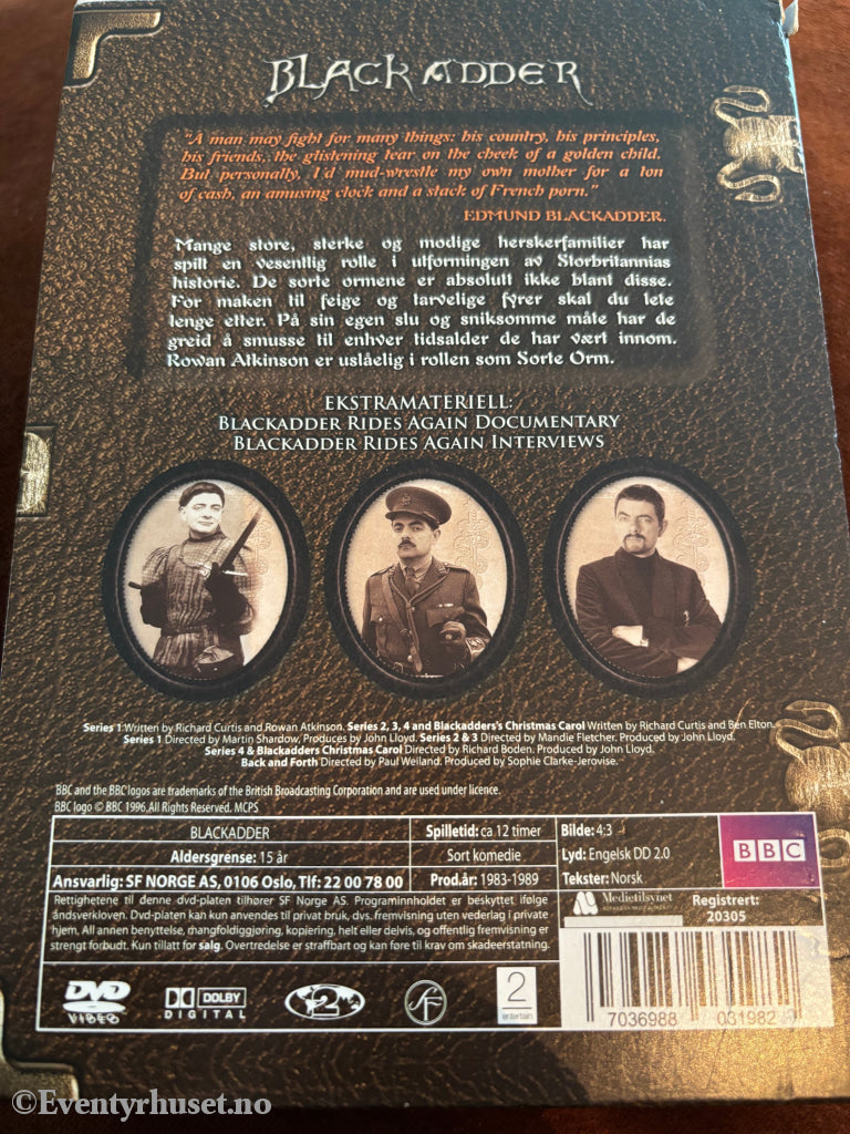 Blackadder Sorte Orm Remastered. DVD samleboks.