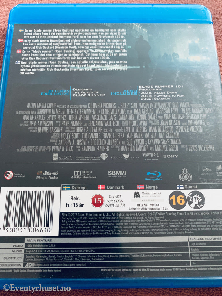 Blade Runner 2049. Blu-ray.