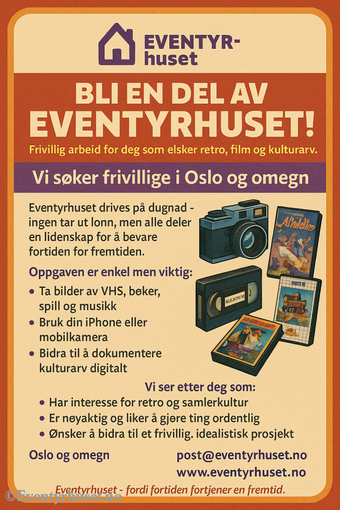 🪄 BLI EN DEL AV EVENTYRHUSET! Vi søker frivillige! Kjøpeannonse